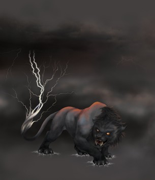 Character design of Storm Cat, a Mythical beast that is made up of storms for my dear friend Lawna Mackie Romance Author for her book Impossible to Hold. Concept, design, photoshop painting.