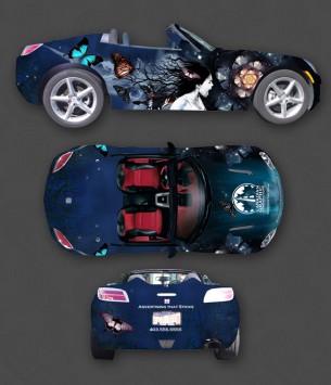 A car wrap concept for a vinyl company. Concept and design.