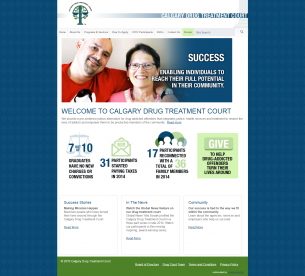 Updated design of the drug treatment courts website, added images for current statistics and new banner images. New marketing initiatives started with a quarterly newsletter, email marketing and adding a donation page.