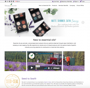 Website branding for Young Living Canada.